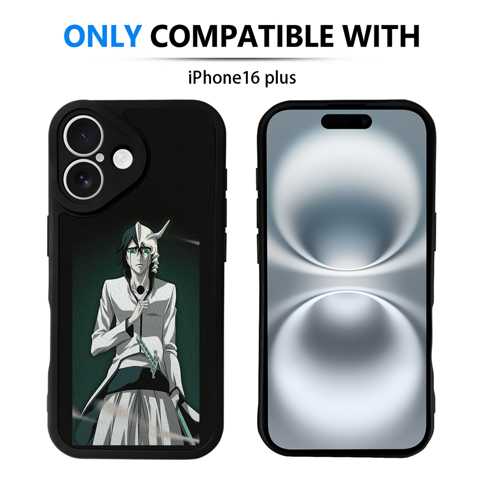 （画像用） ブリーチ ウルキオラ·シファー BLEACH Ulquiorra cifer 【iPhone 16シリーズ対応】シリコンスマホケース（レザー調） 材質：シリコン